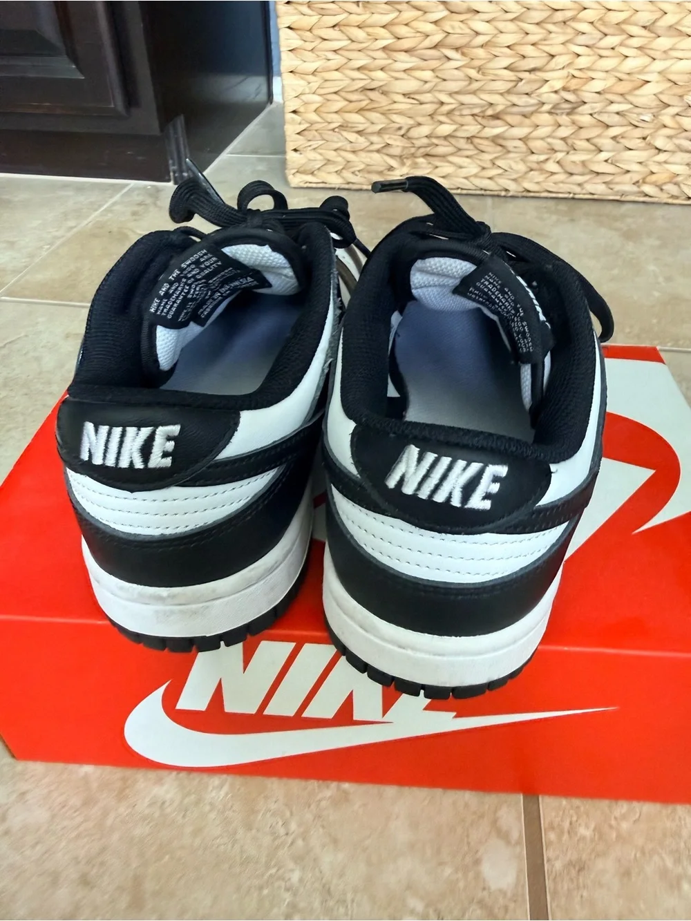 Nike Black and White Low-Top Dunk Sneakers